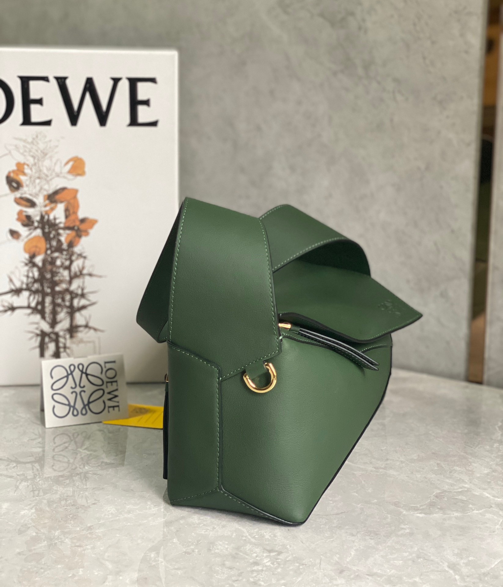 L0ew* puzzle hobo bag in vintage khaki nappa calfskin