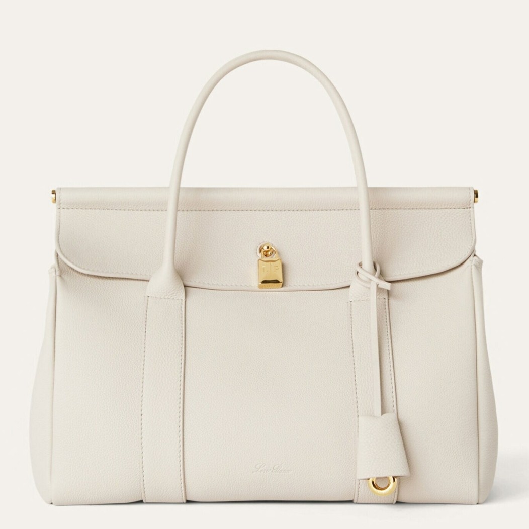 L**o p*ana loom l32 bag in light travertine grained leather