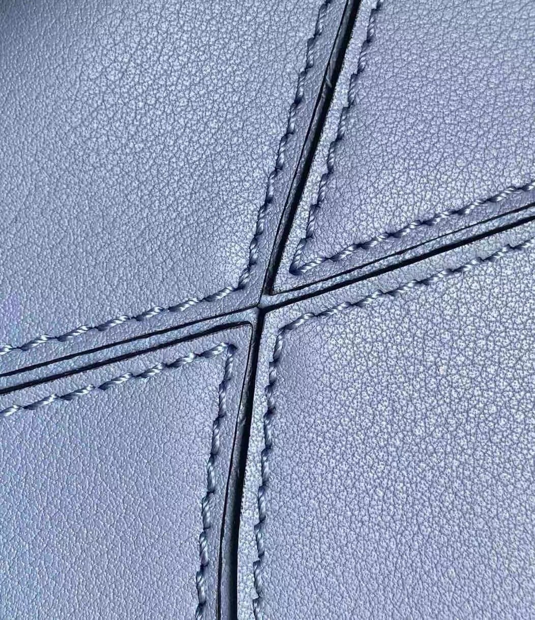 L0ew* puzzle mini bag in atlantic blue calfskin leather