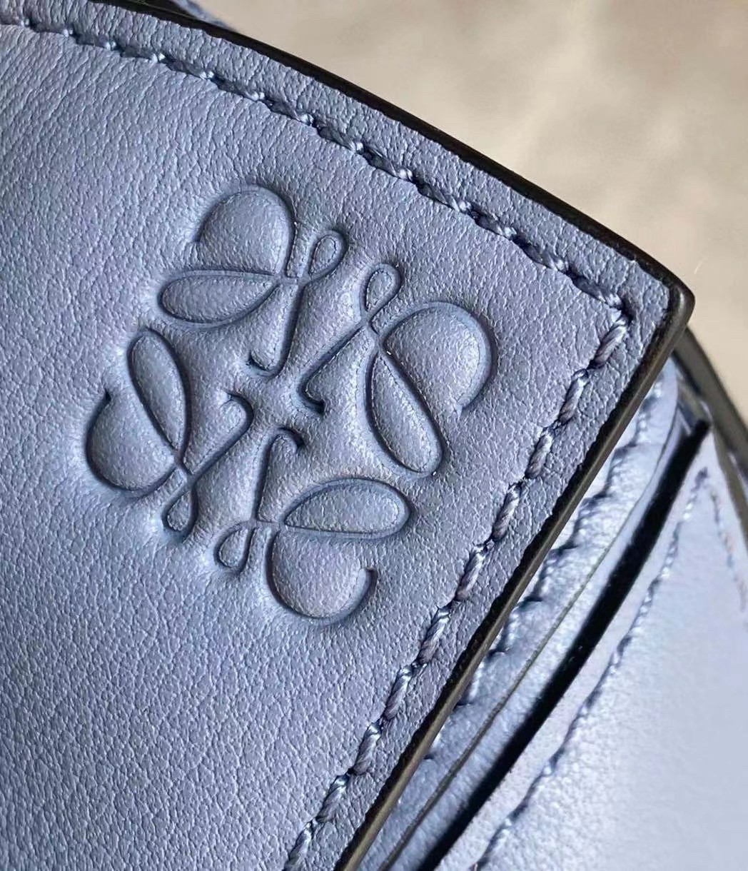 L0ew* puzzle mini bag in atlantic blue calfskin leather