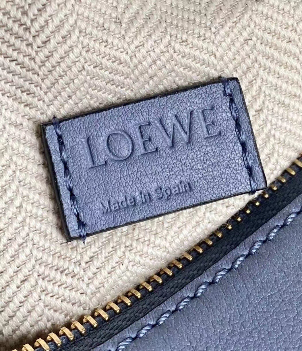 L0ew* puzzle mini bag in atlantic blue calfskin leather
