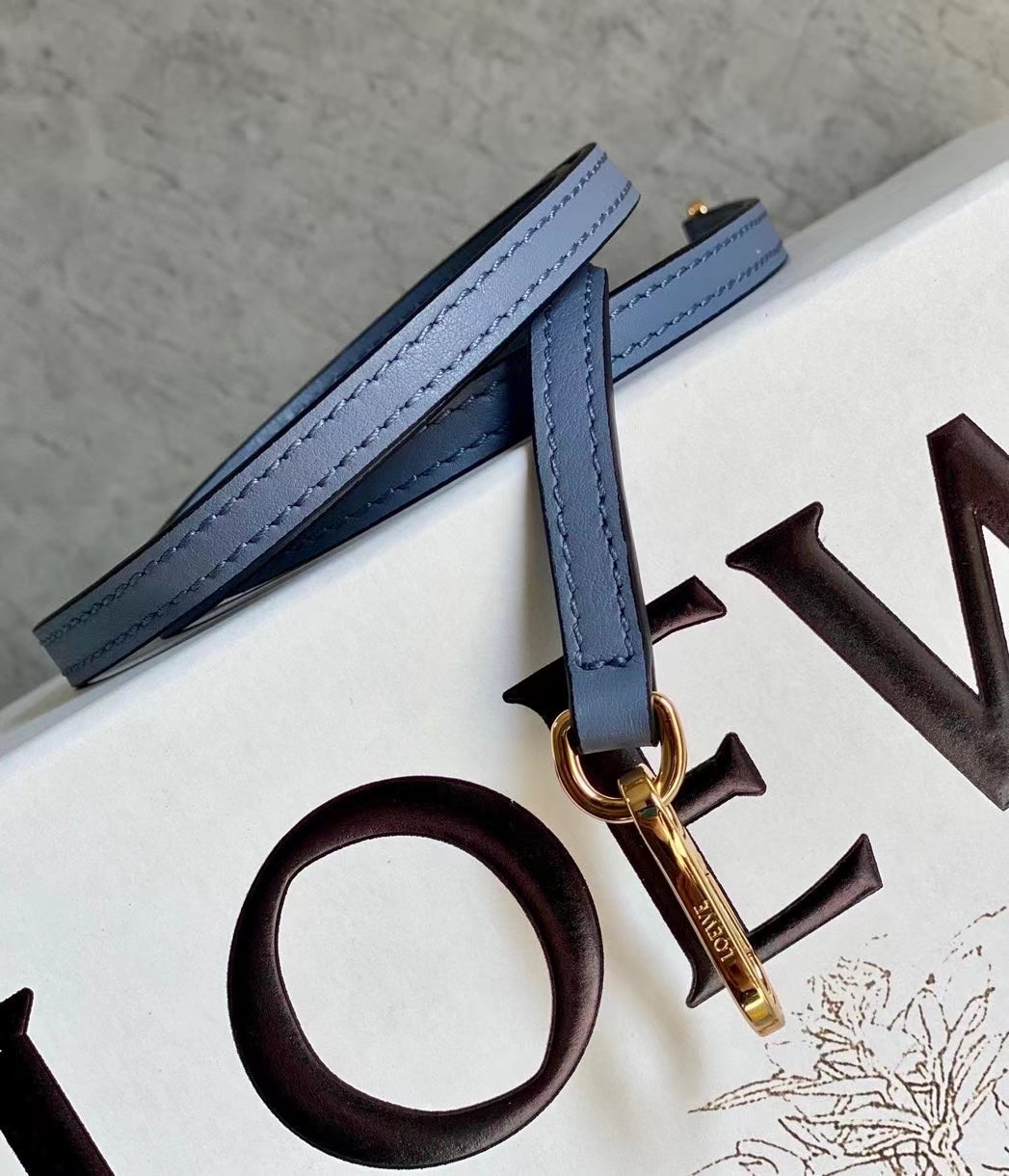 L0ew* puzzle mini bag in atlantic blue calfskin leather