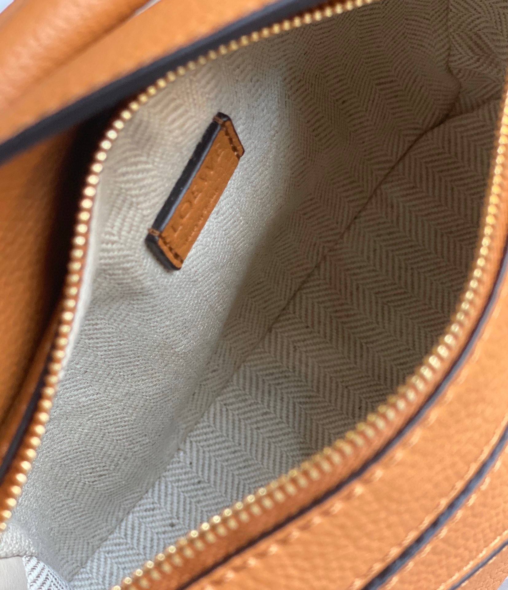 L0ew* puzzle mini bag in brown grained calfskin