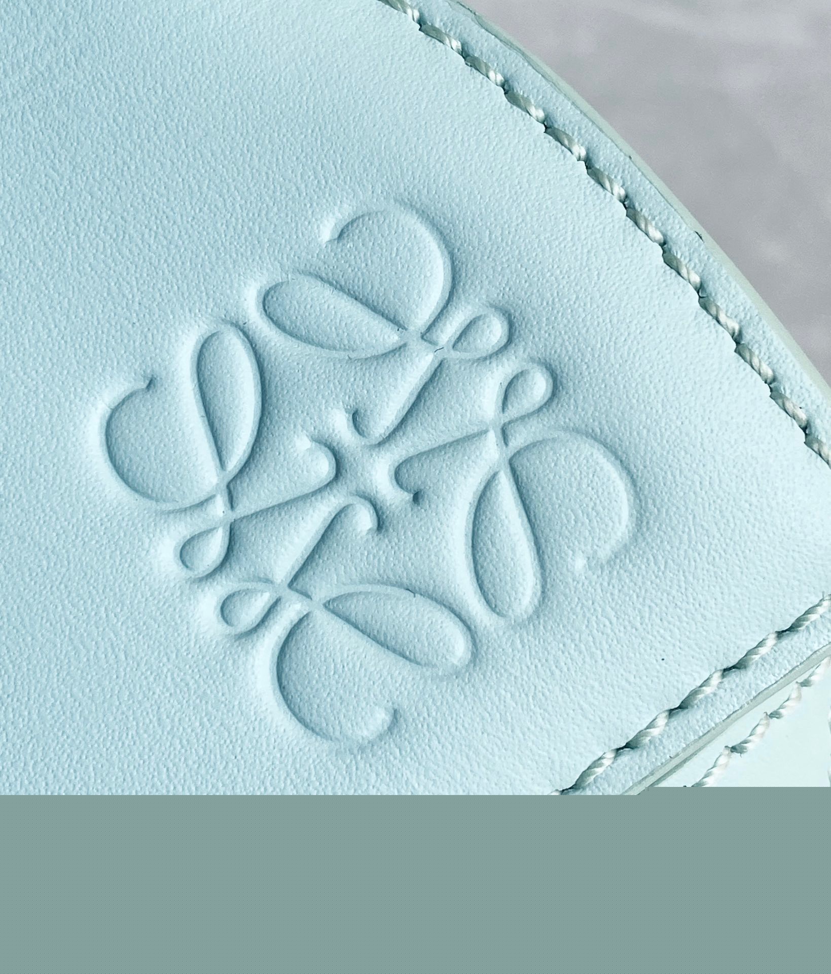 L0ew* puzzle mini bag in aquamarine satin calfskin