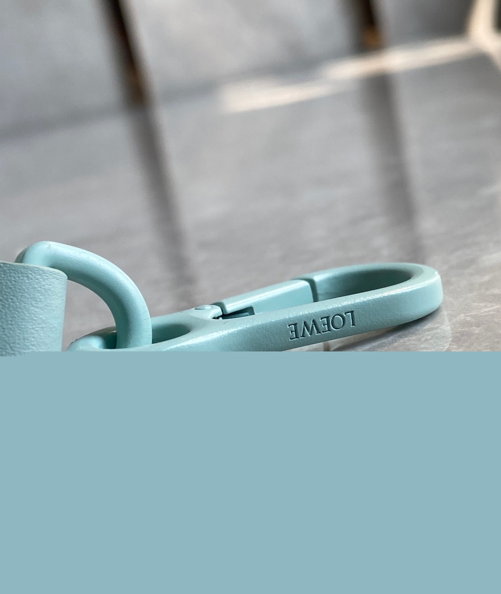 L0ew* puzzle mini bag in aquamarine satin calfskin