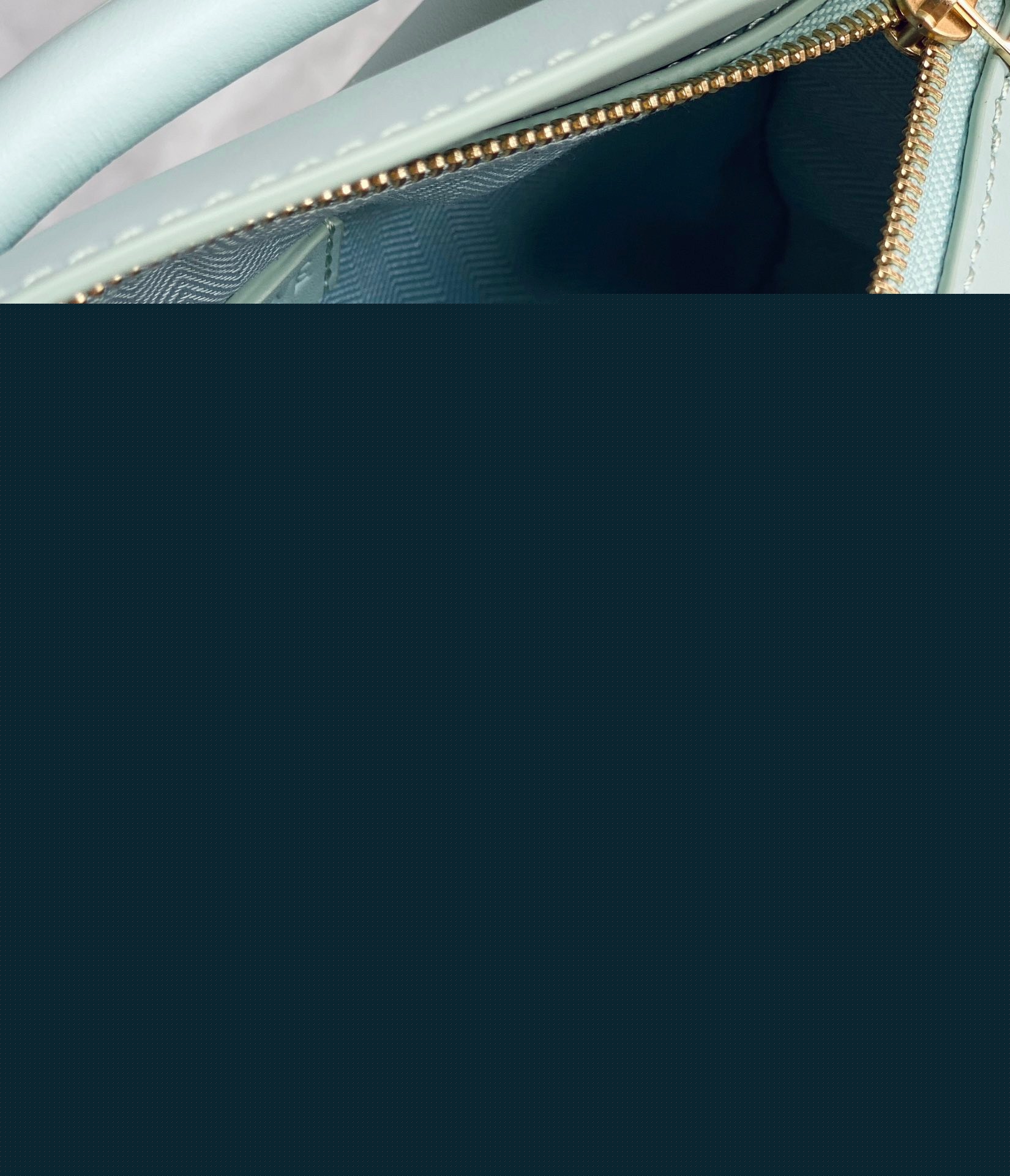L0ew* puzzle mini bag in aquamarine satin calfskin