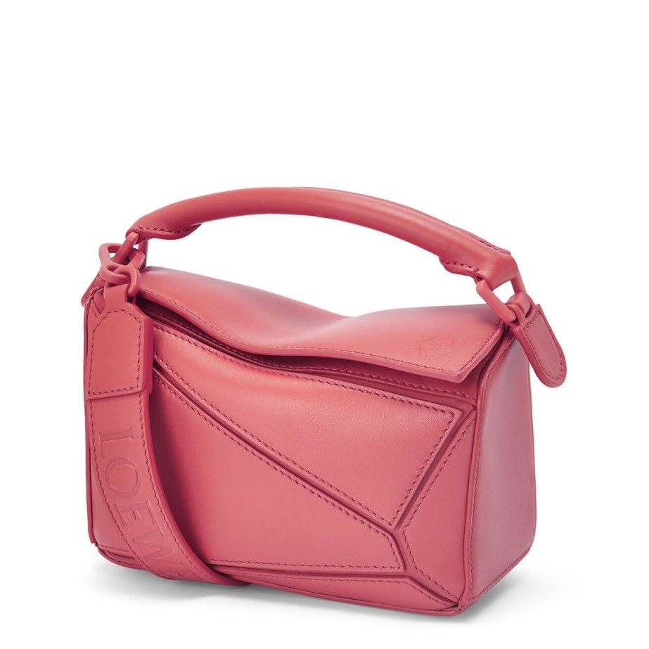 L0ew* puzzle mini bag in plumrose satin calfskin