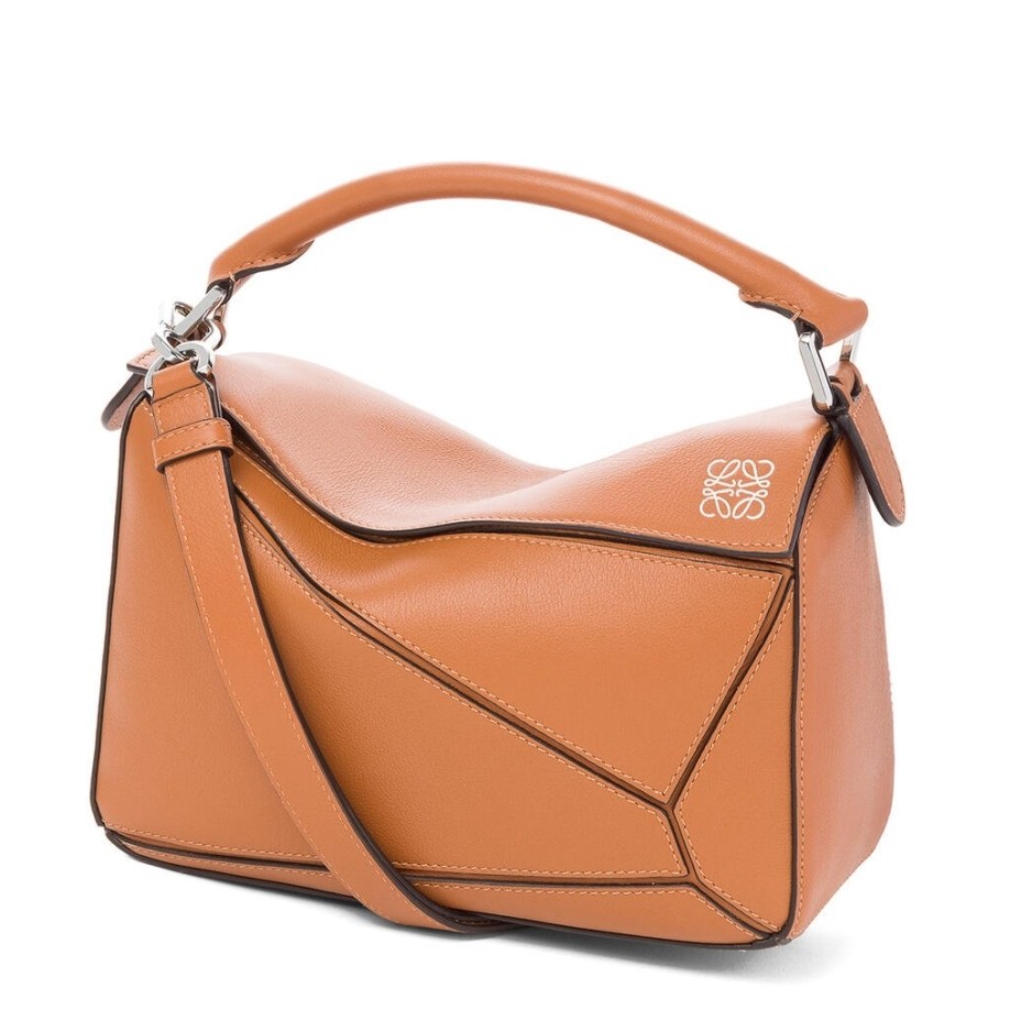 L0ew* small puzzle bag in brown calfskin leather