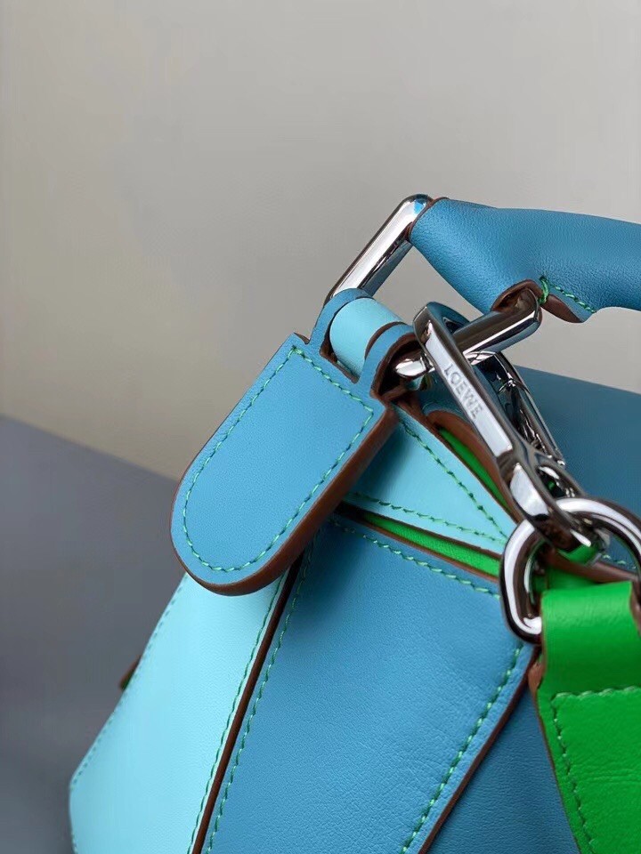 L0ew* small puzzle bag in blue/blueberry/lilas calfskin