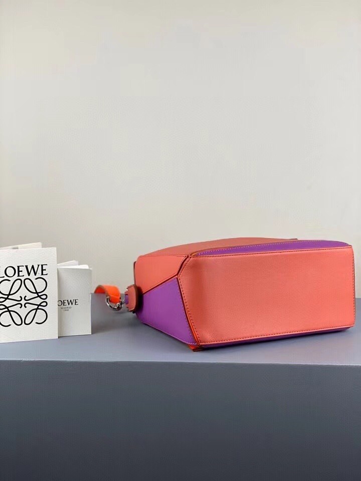L0ew* small puzzle bag in grapefruit/mauve/lilas calfskin