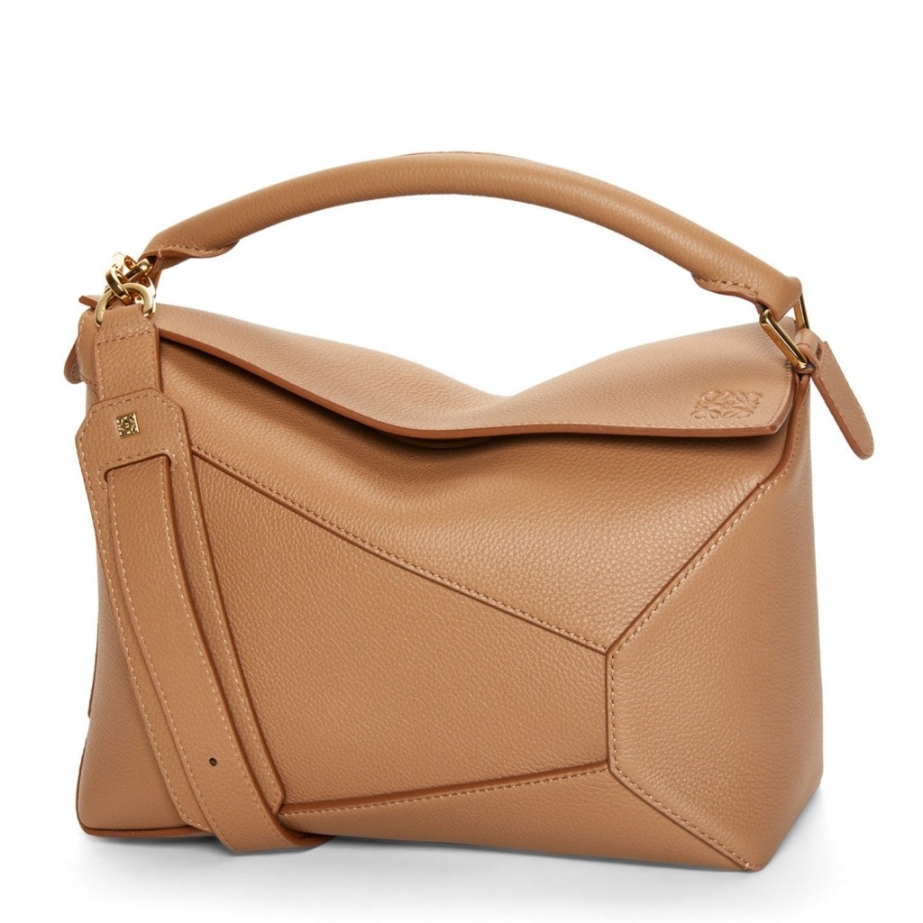 L0ew* puzzle medium bag in toffee grained calfskin