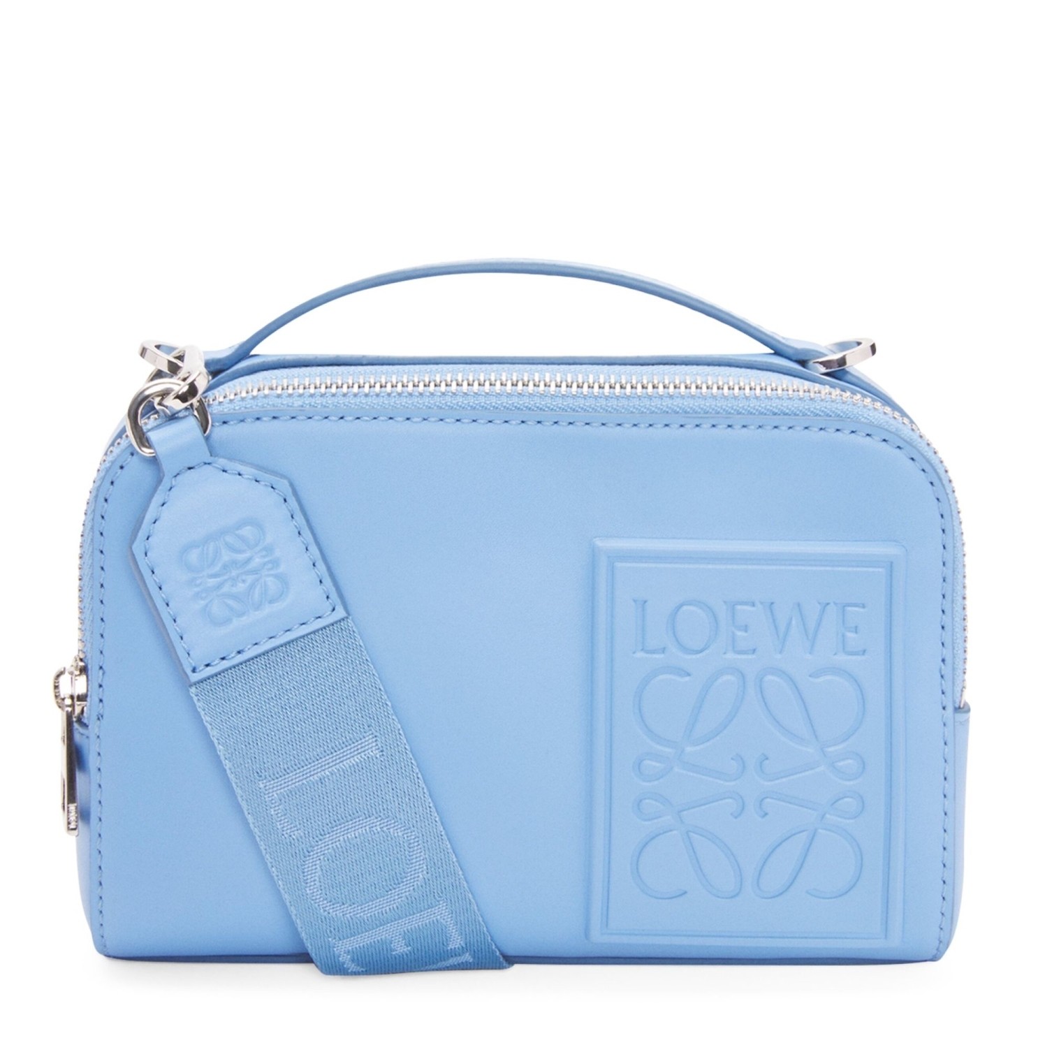 L0ew* mini camera crossbody bag in blue calfskin