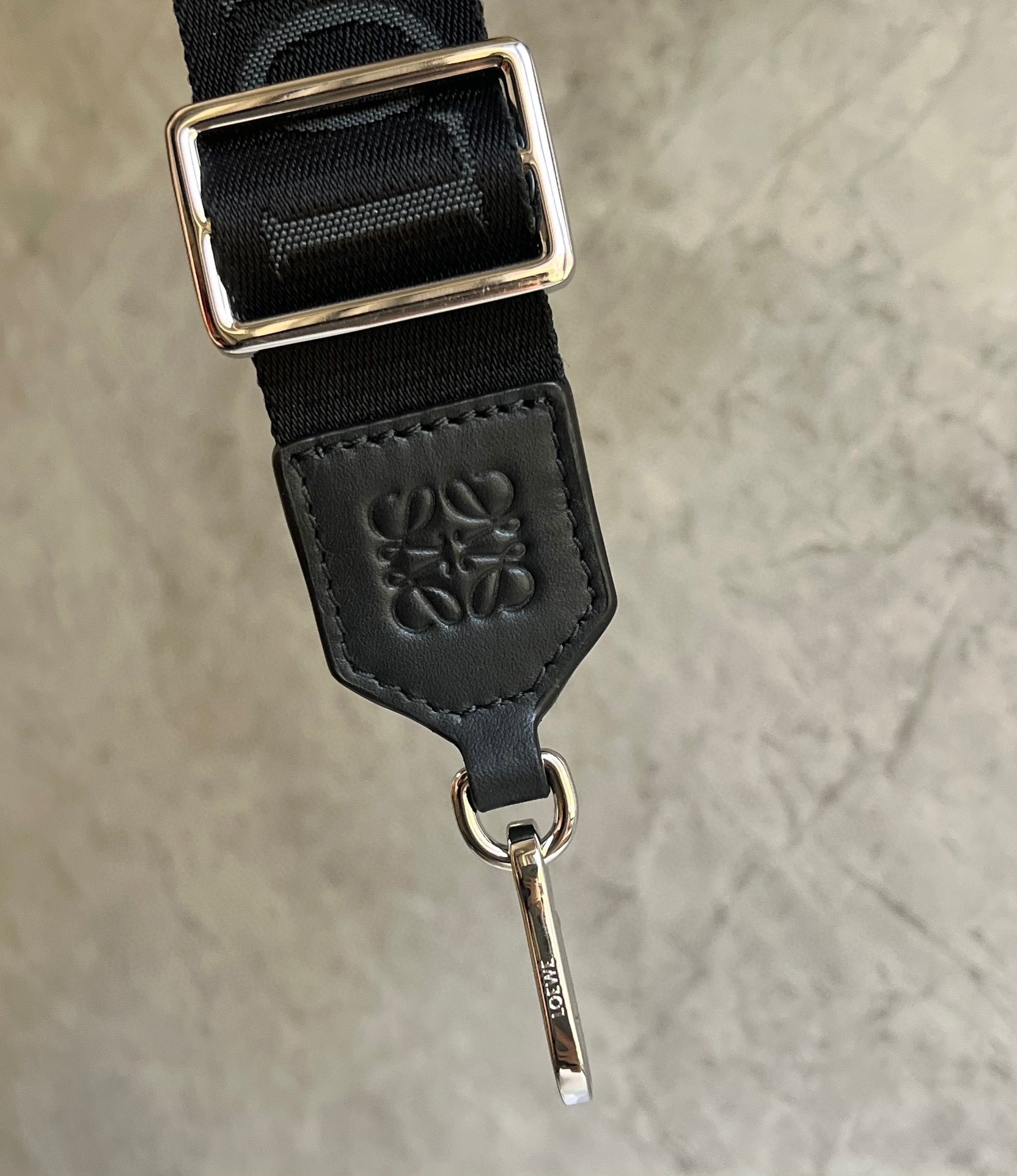 L0ew* mini camera crossbody bag in black calfskin