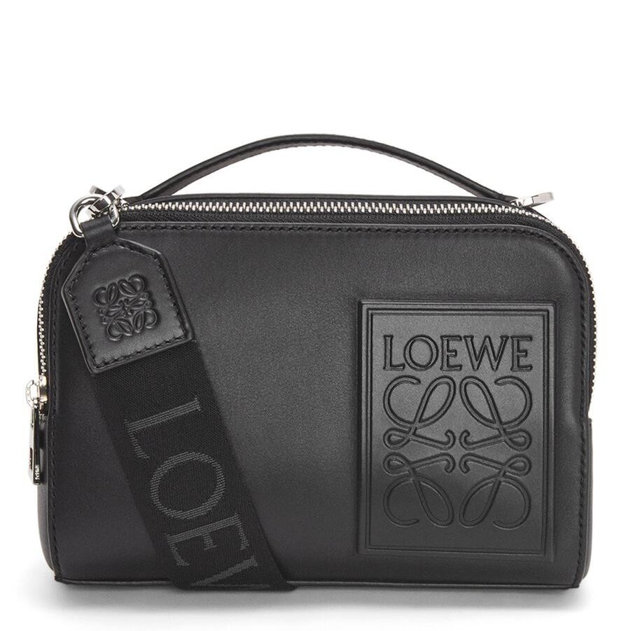 L0ew* mini camera crossbody bag in black calfskin