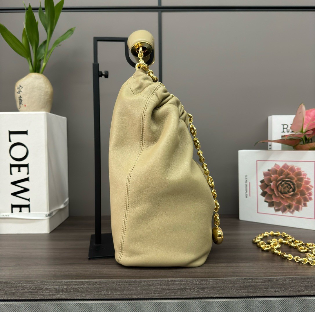 L0ew* small squeeze bag in clay green nappa lambskin