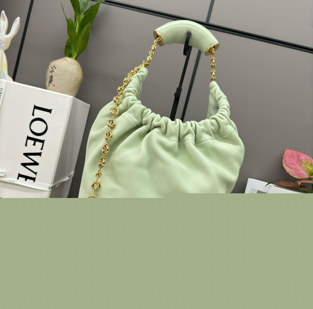 L0ew* small squeeze bag in spring jade nappa lambskin