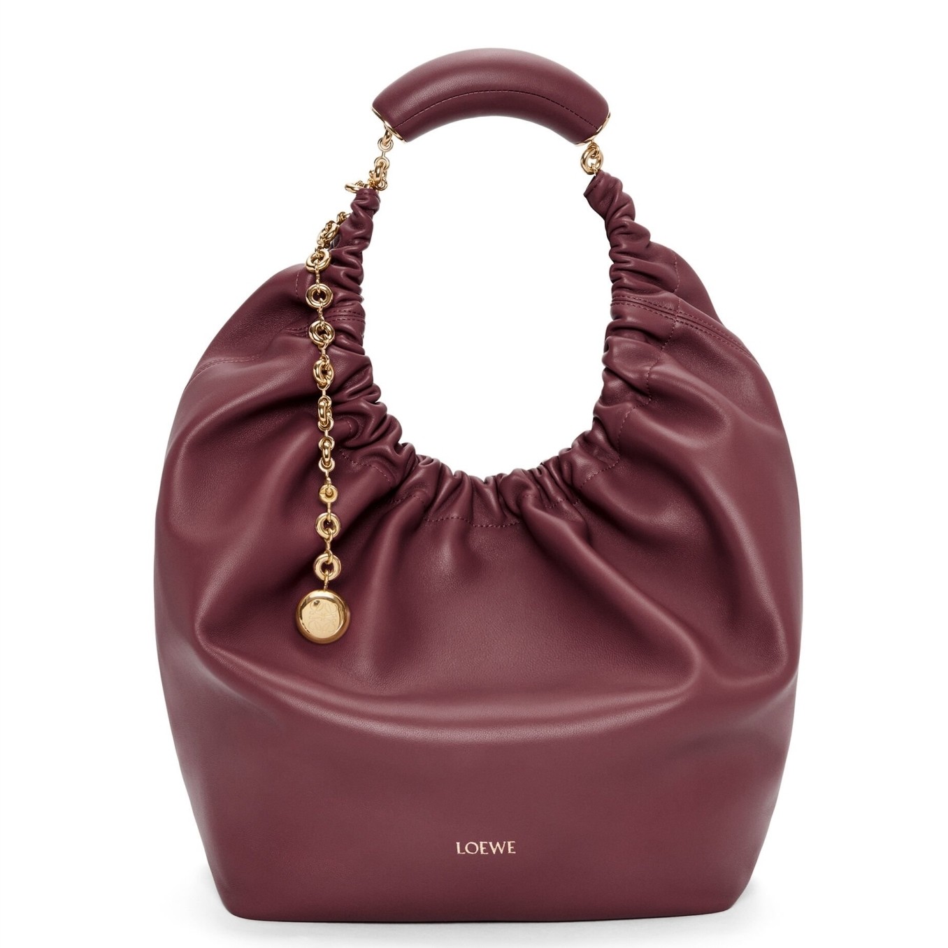 L0ew* medium squeeze bag in bordeaux nappa lambskin