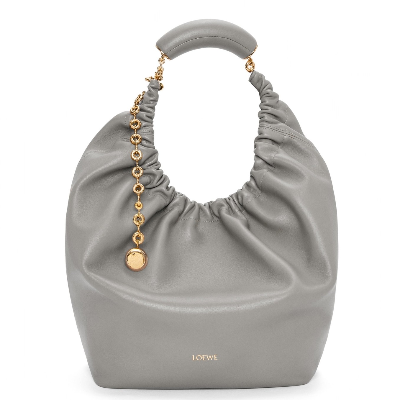 L0ew* medium squeeze bag in grey nappa lambskin