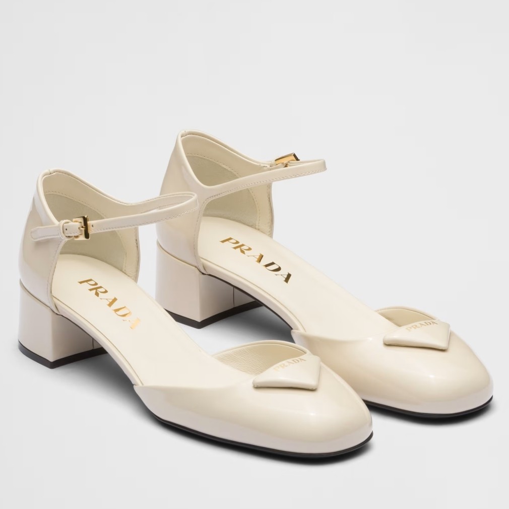 Pra*a pumps 35mm in white patent leather