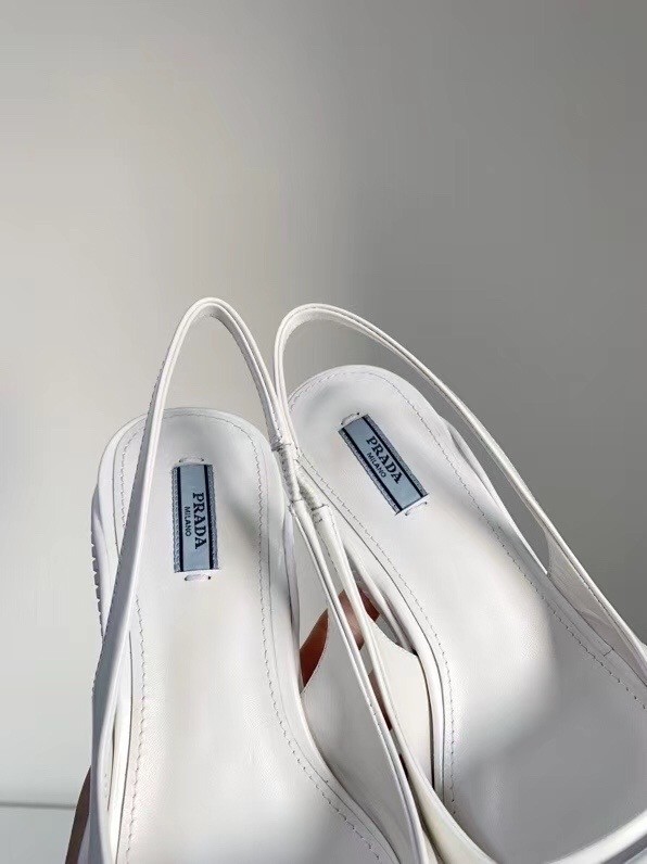 Pra*a slingback pumps in white brushed leather
