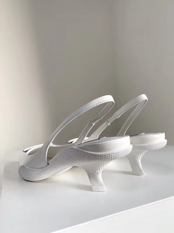 Pra*a slingback pumps in white brushed leather