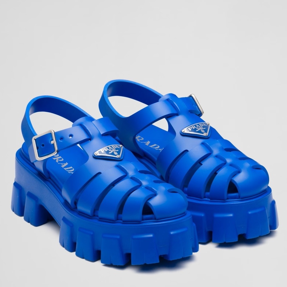 Pra*a foam sandals in blue rubber