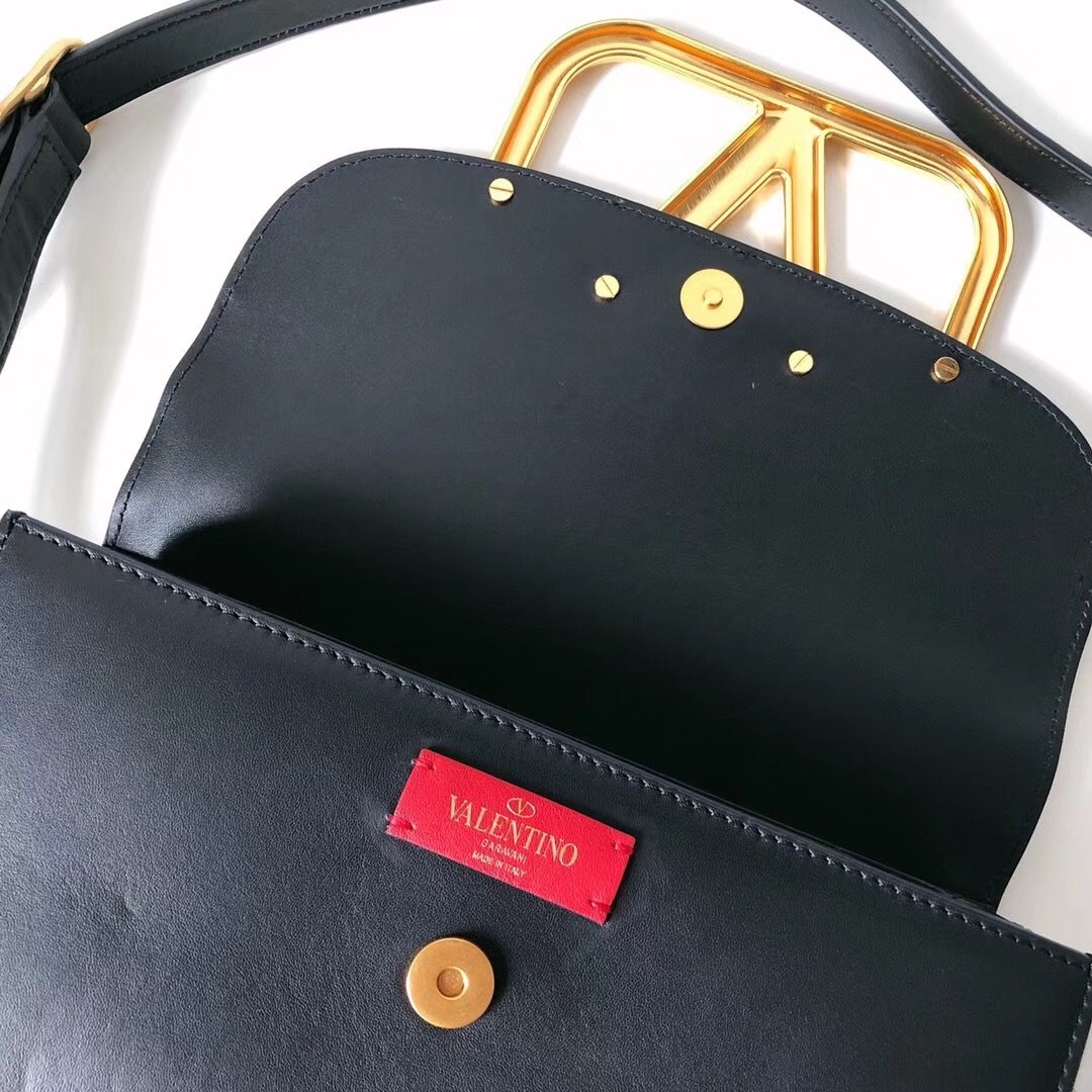 valentino S*pervee crossbody bag in black leather