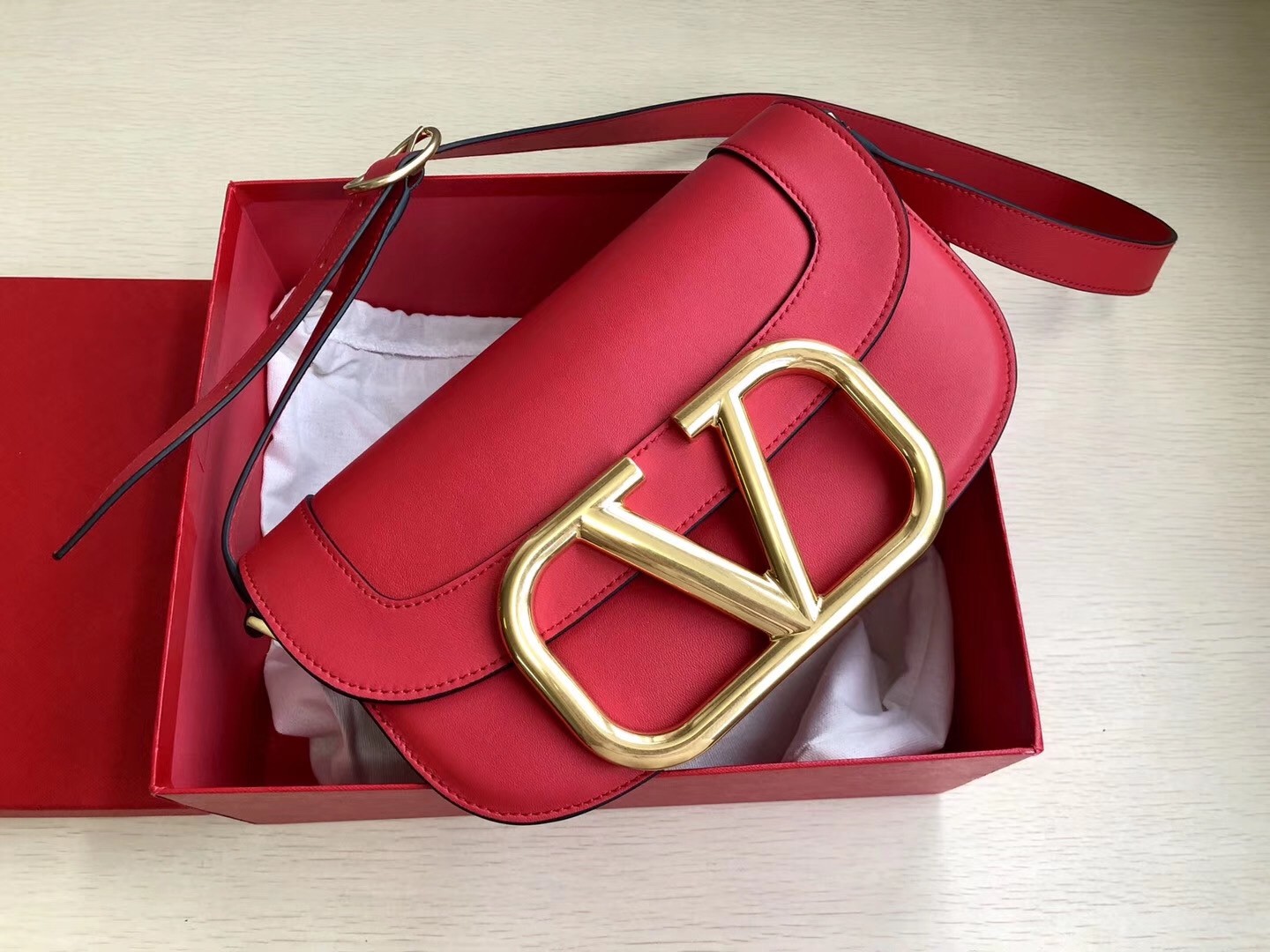 valentino S*pervee crossbody bag in red leather