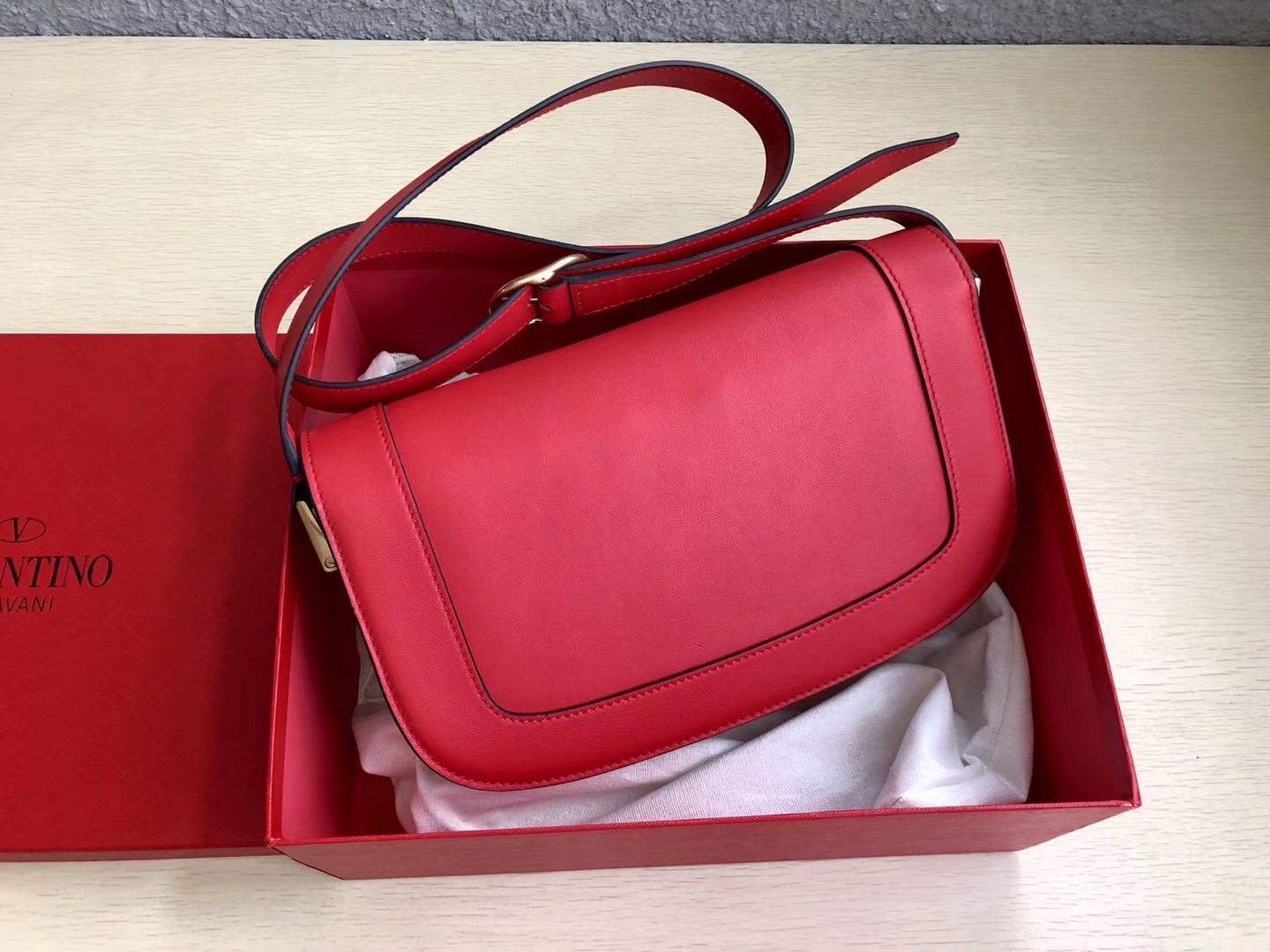 valentino S*pervee crossbody bag in red leather