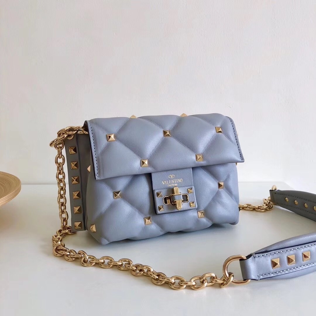 Va1e*ntin0 mini candystud crossbody bag in pale blue lambskin