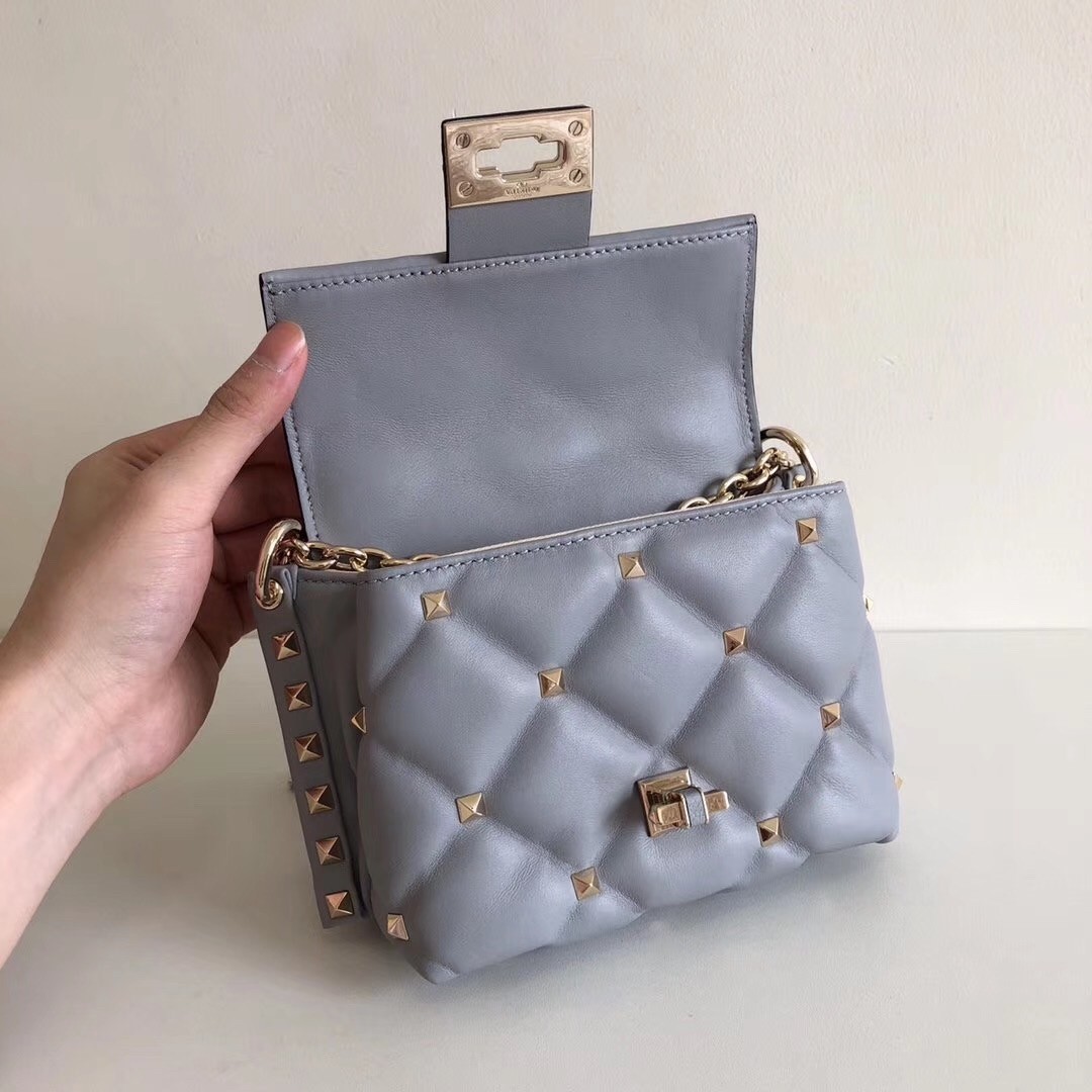 Va1e*ntin0 mini candystud crossbody bag in pale blue lambskin