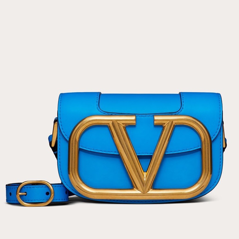 Va1e*ntin0 small s*pervee crossbody bag in neon blue leather