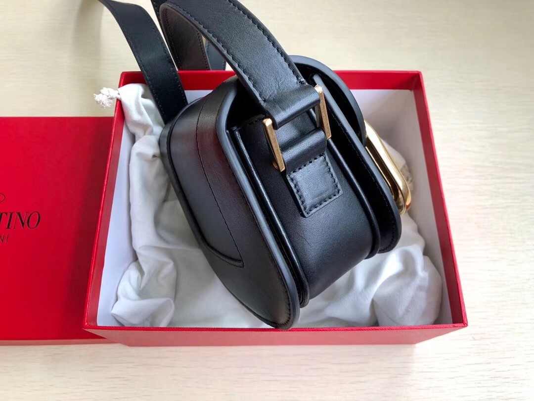 valentino small S*pervee crossbody bag in black leather