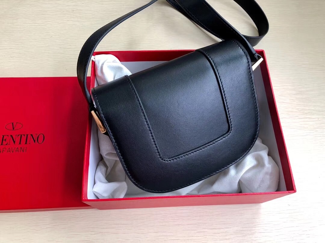 valentino small S*pervee crossbody bag in black leather