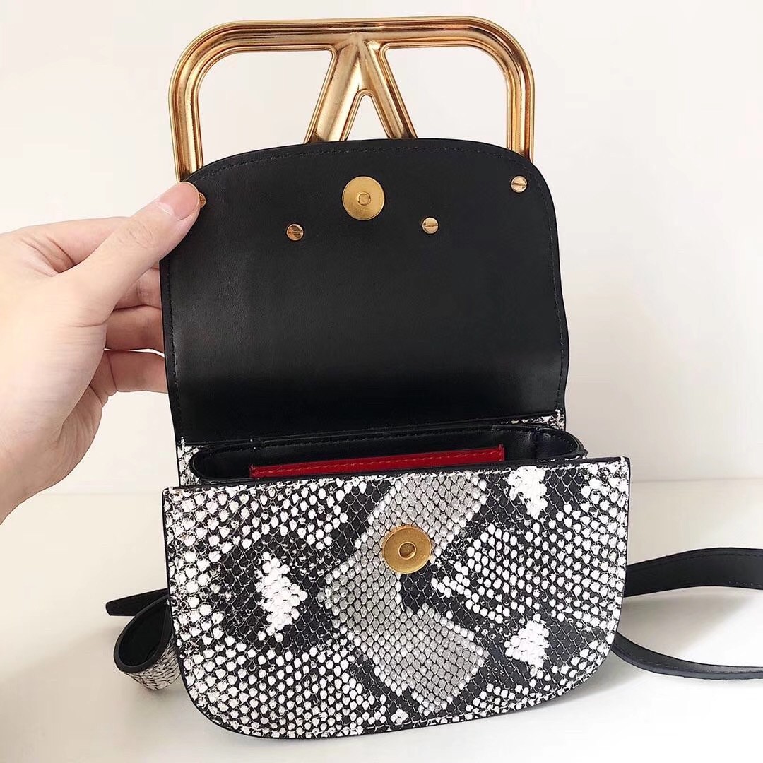 Va1e*ntin0 small s*pervee crossbody bag in embossed python leather