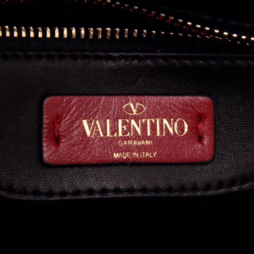 Valentino Garavani Black Quilted Candystud Top Handle Bag