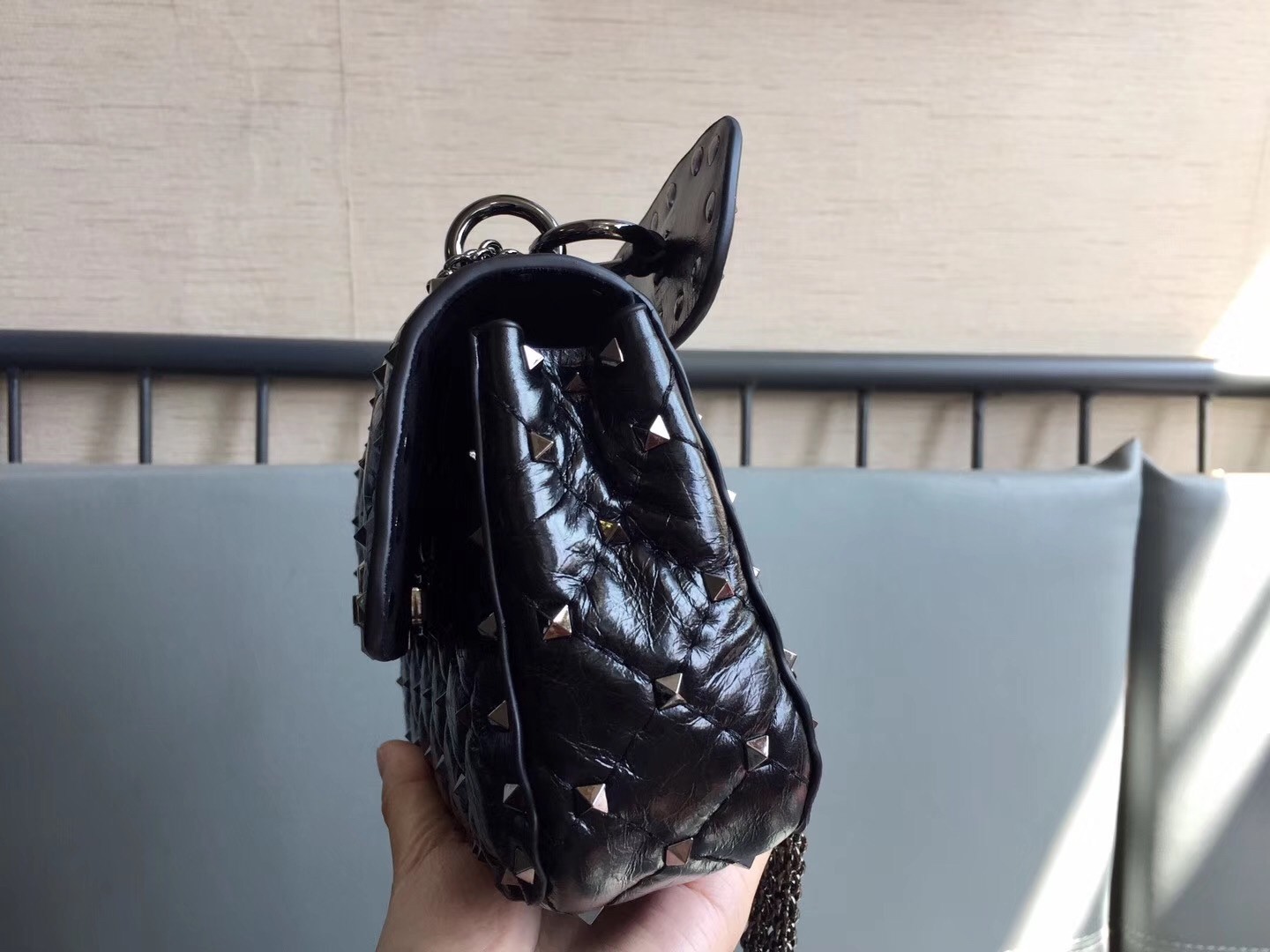 Valentino Rockstud Spike Small All Black Bag