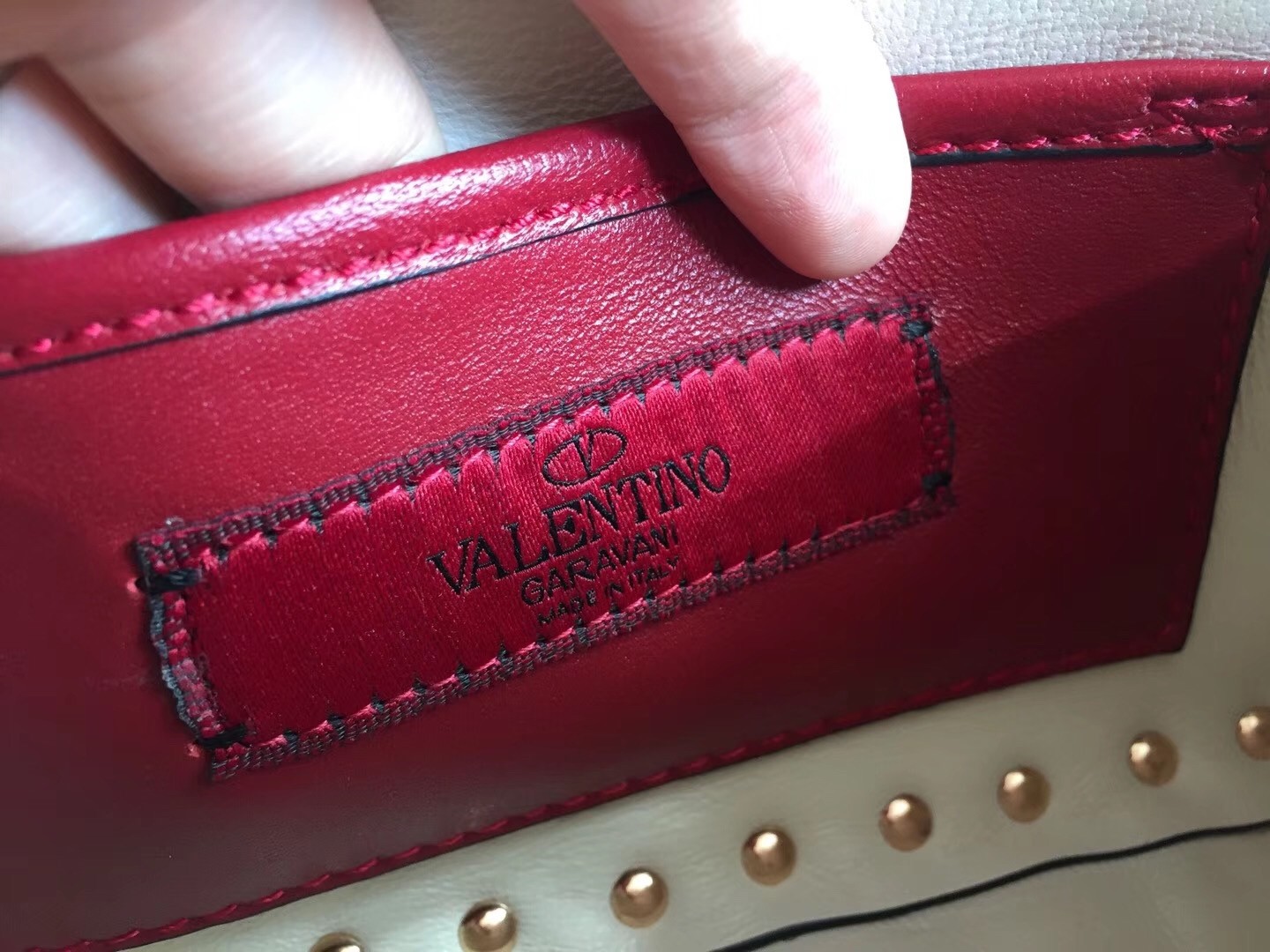 Valentino Rockstud Spike Small Bag In White Lambskin