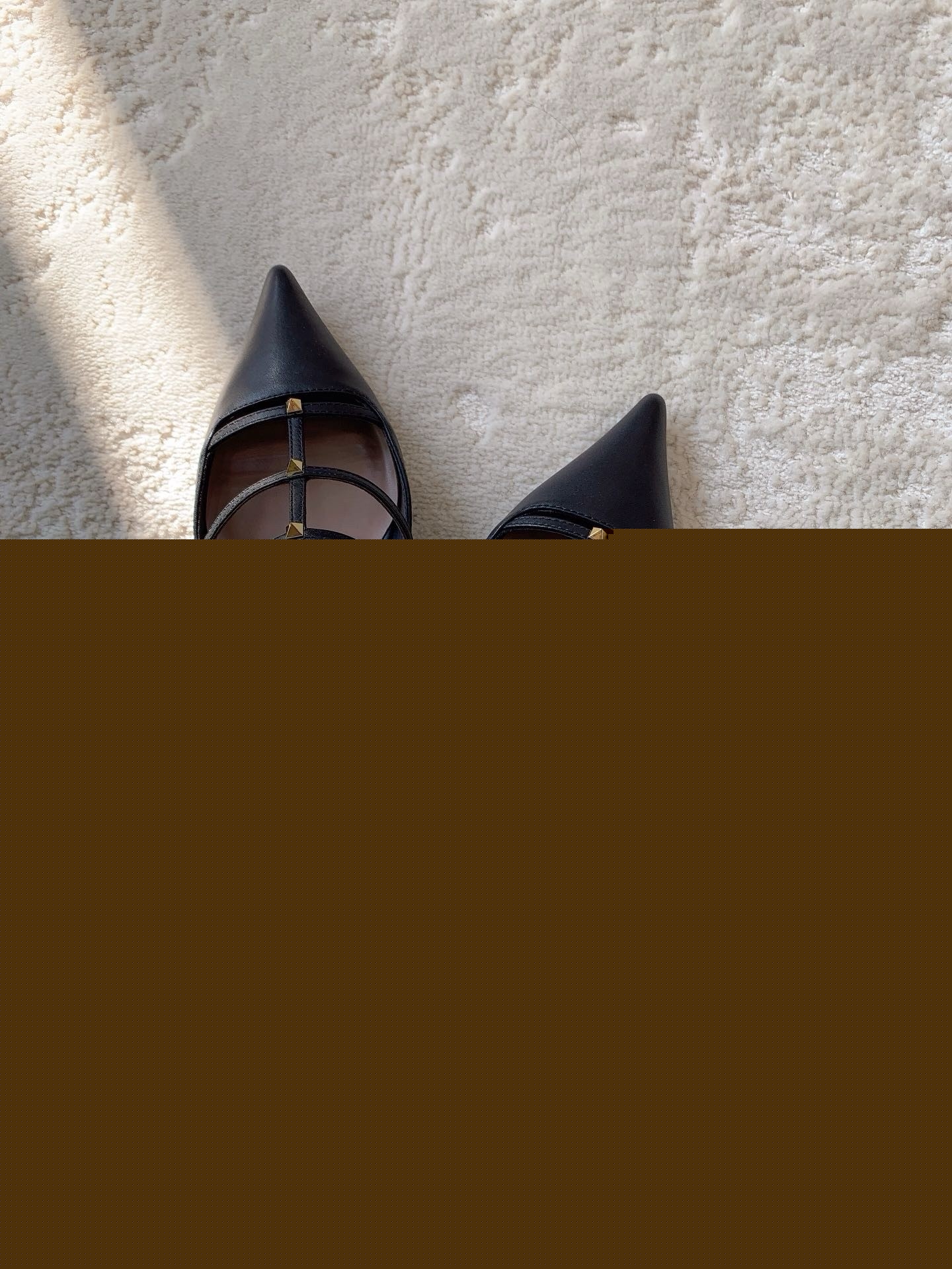 Valentino Rockstud Wispy Mules in Black Leather