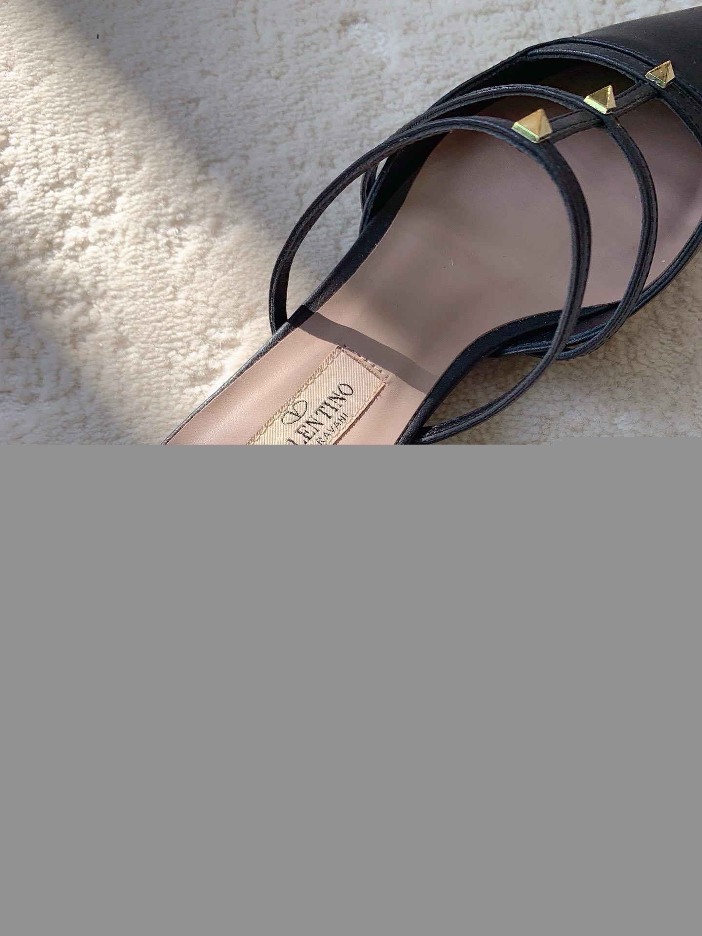 Valentino Rockstud Wispy Mules in Black Leather
