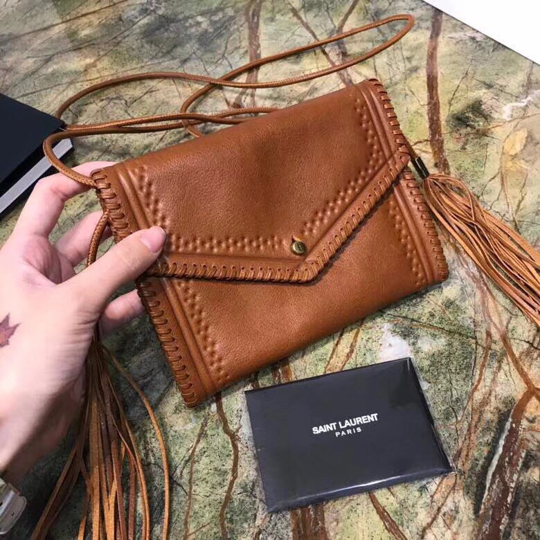 Sa**t Lau*nt brown envelope belt bag