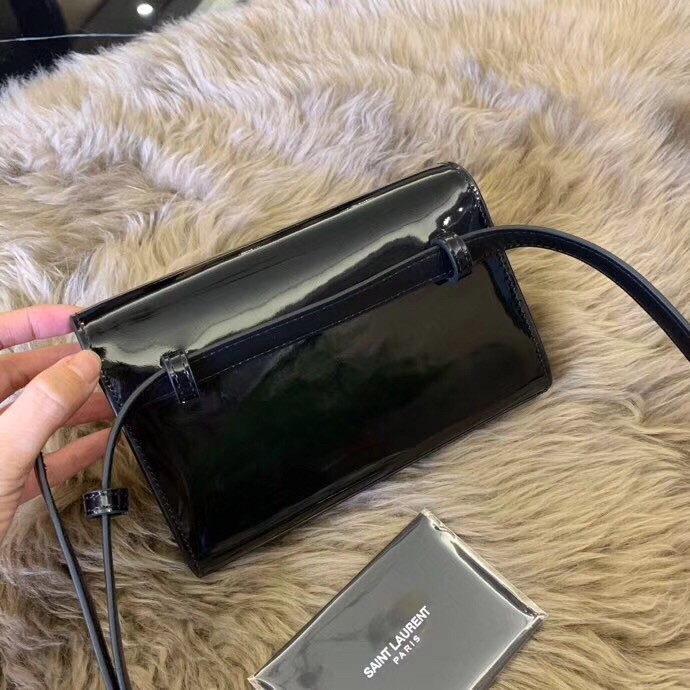 Sa**t Lau*nt black patent kate belt bag