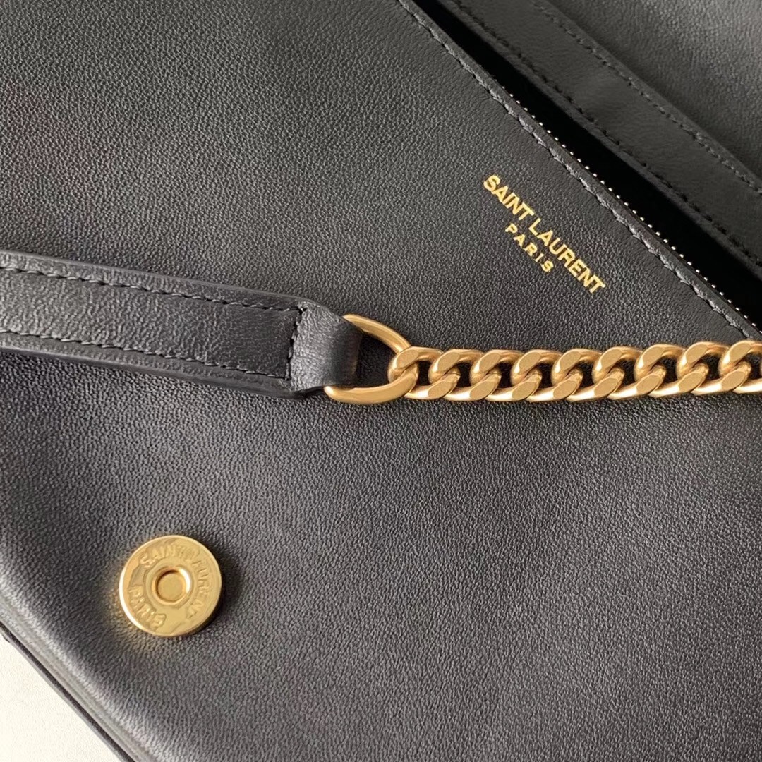 sa**t lau*nt angie chain bag in black Di*m*nd lambskin