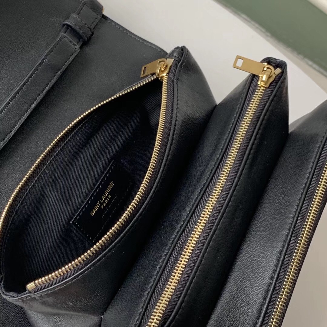 sa**t lau*nt angie chain bag in black Di*m*nd lambskin