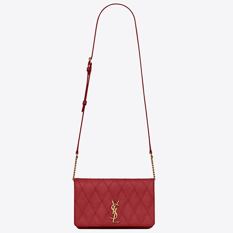 sa**t lau*nt angie chain bag in red Di*m*nd lambskin