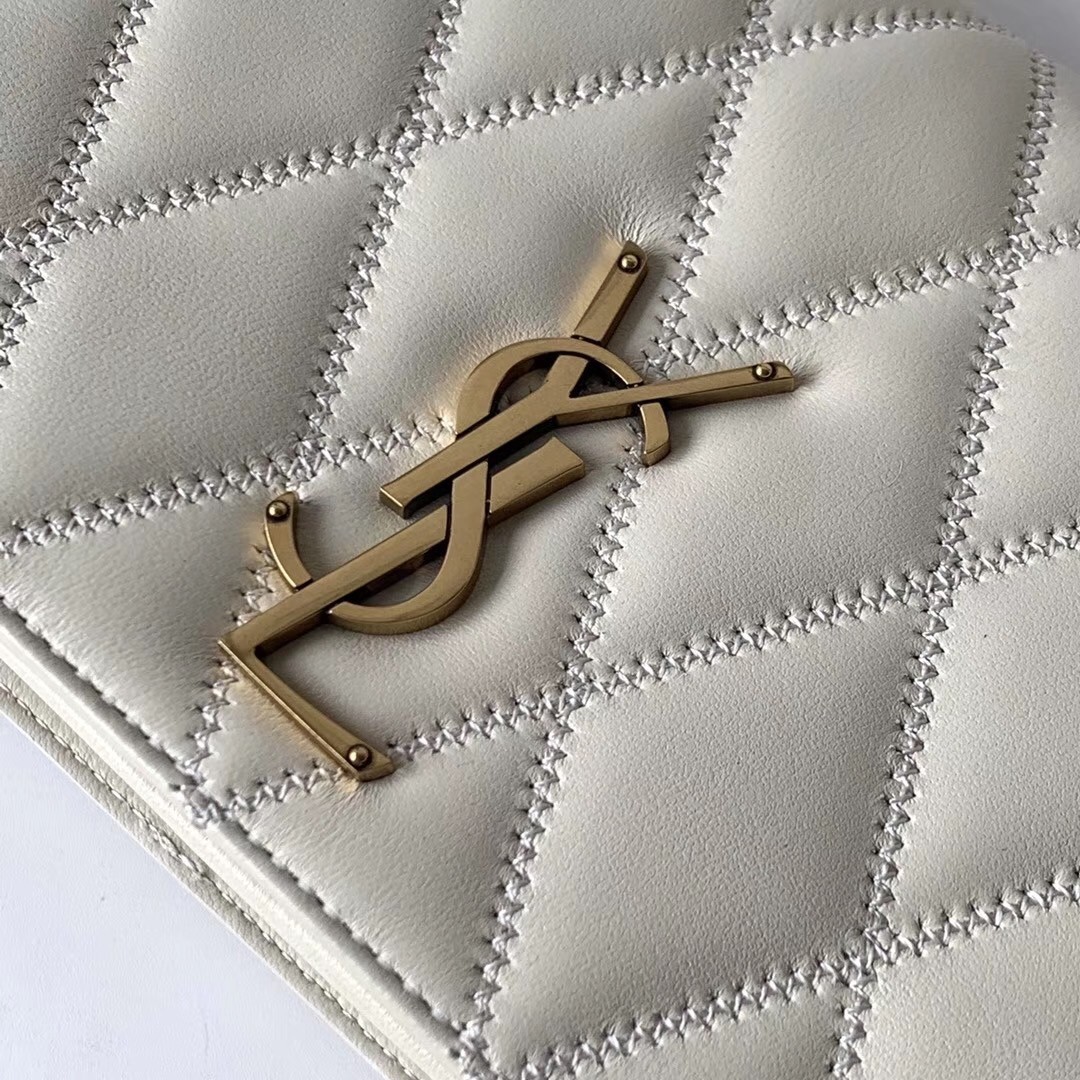 sa**t lau*nt angie chain bag in white Di*m*nd lambskin