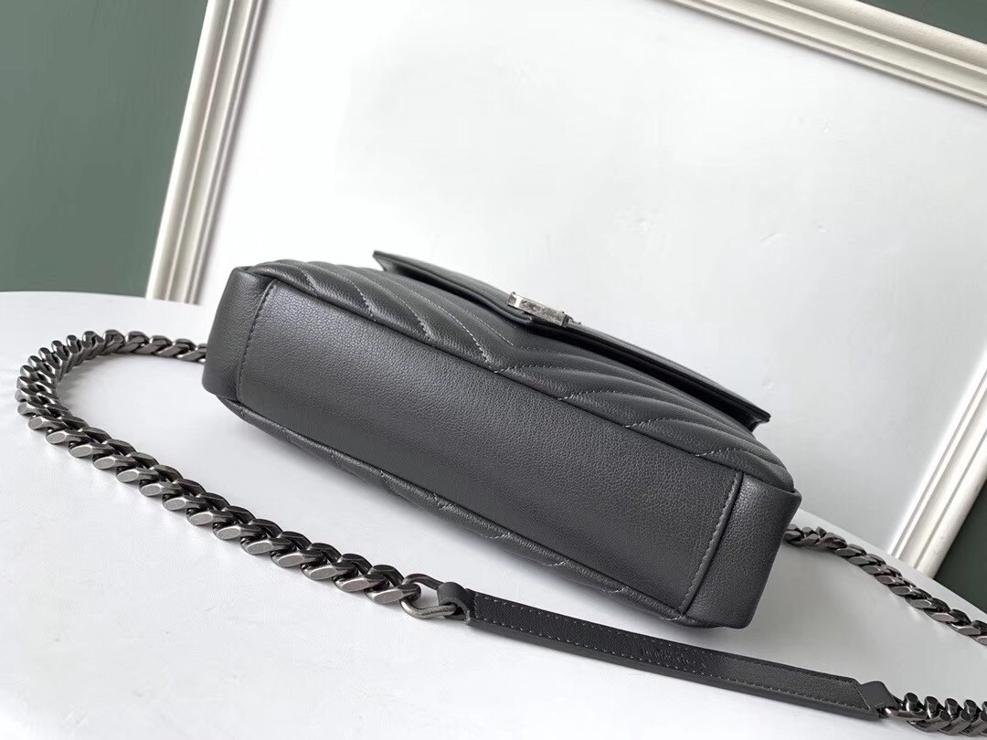 Sa**t Lau*nt college medium bag in grey matelasse leather