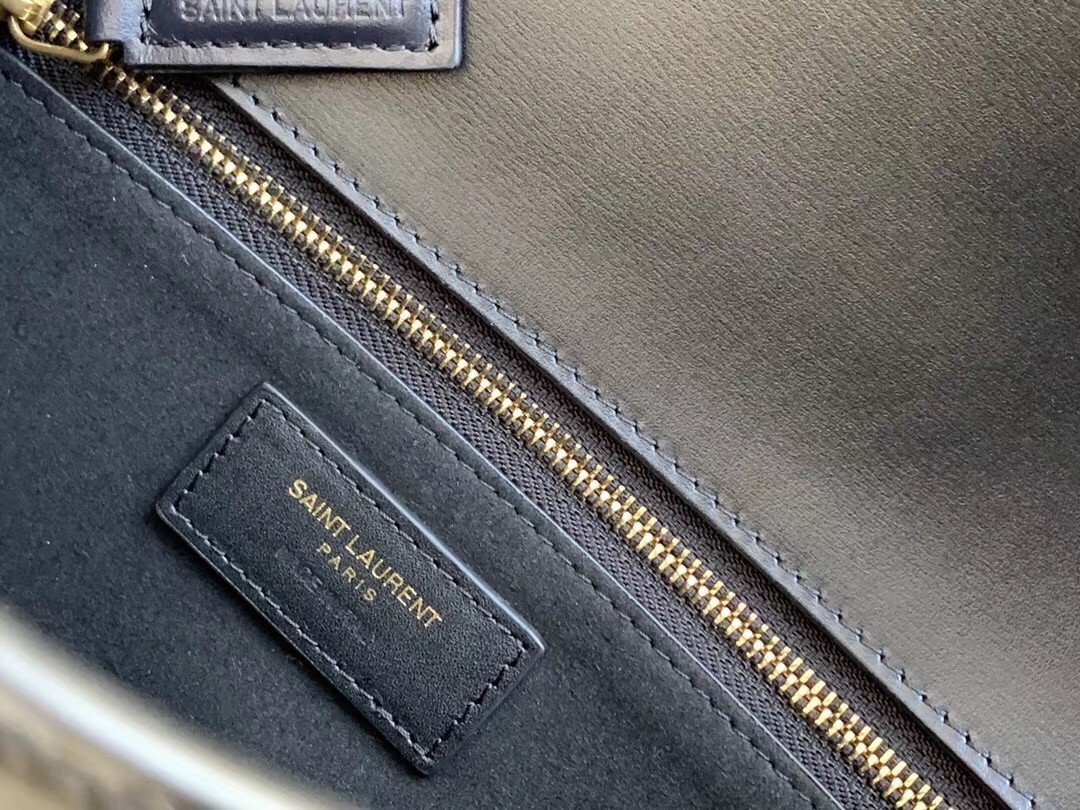 Sa**t Lau*nt carre satchel bag in black leather