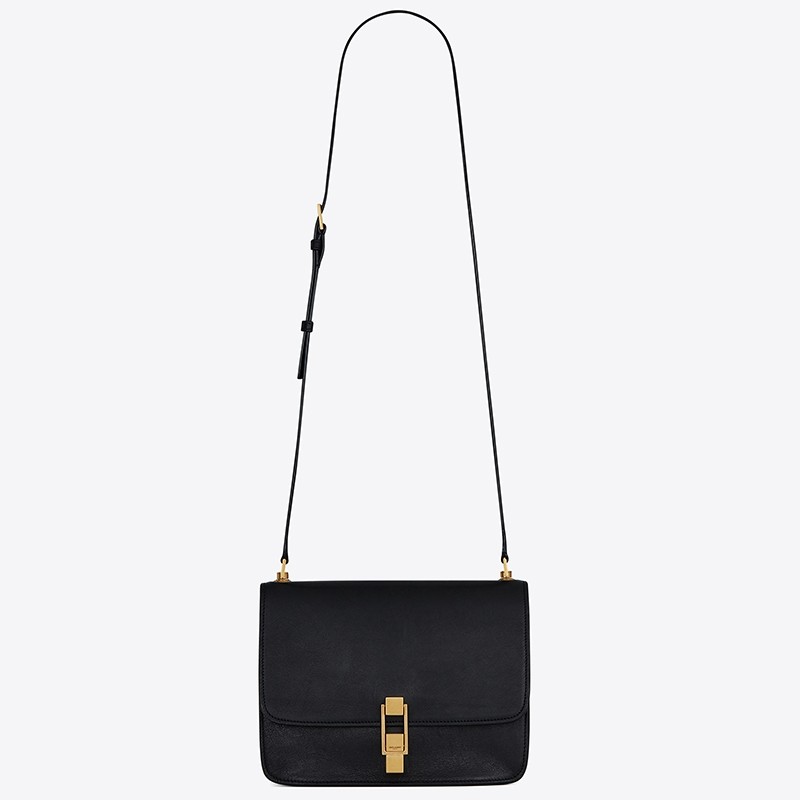 Sa**t Lau*nt carre satchel bag in black leather