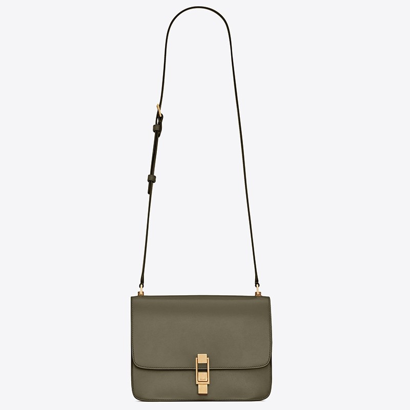 Sa**t Lau*nt carre satchel bag in olive leather